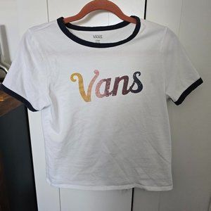 Vans White and Black Short Sleeve Tee